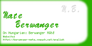 mate berwanger business card